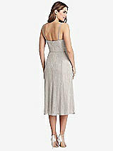 Rear View Thumbnail - Oyster Lace Bustier Midi Dress with Spaghetti Straps