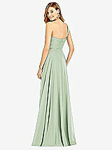 Rear View Thumbnail - Celadon One-Shoulder Draped Chiffon Maxi Dress - Dani