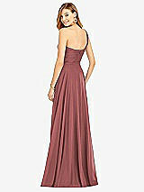 Rear View Thumbnail - English Rose One-Shoulder Draped Chiffon Maxi Dress - Dani