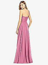 Rear View Thumbnail - Orchid Pink One-Shoulder Draped Chiffon Maxi Dress - Dani