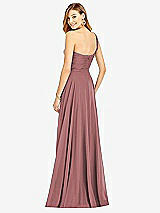 Rear View Thumbnail - Rosewood One-Shoulder Draped Chiffon Maxi Dress - Dani