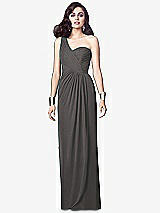 Alt View 1 Thumbnail - Caviar Gray One-Shoulder Draped Maxi Dress with Front Slit - Aeryn