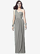 Alt View 1 Thumbnail - Chelsea Gray One-Shoulder Draped Maxi Dress with Front Slit - Aeryn