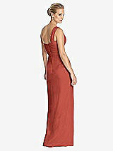 Rear View Thumbnail - Amber Sunset One-Shoulder Draped Maxi Dress with Front Slit - Aeryn