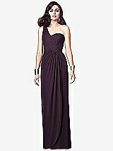 Alt View 1 Thumbnail - Aubergine One-Shoulder Draped Maxi Dress with Front Slit - Aeryn