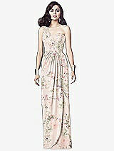 Alt View 1 Thumbnail - Blush Garden One-Shoulder Draped Maxi Dress with Front Slit - Aeryn