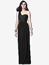 Alt View 1 Thumbnail - Black One-Shoulder Draped Maxi Dress with Front Slit - Aeryn