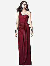 Alt View 1 Thumbnail - Burgundy One-Shoulder Draped Maxi Dress with Front Slit - Aeryn