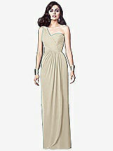 Alt View 1 Thumbnail - Champagne One-Shoulder Draped Maxi Dress with Front Slit - Aeryn