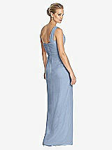 Rear View Thumbnail - Cloudy One-Shoulder Draped Maxi Dress with Front Slit - Aeryn