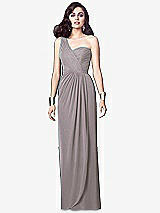 Alt View 1 Thumbnail - Cashmere Gray One-Shoulder Draped Maxi Dress with Front Slit - Aeryn