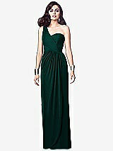 Alt View 1 Thumbnail - Evergreen One-Shoulder Draped Maxi Dress with Front Slit - Aeryn