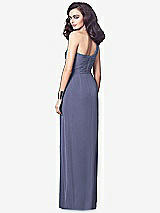 Alt View 2 Thumbnail - French Blue One-Shoulder Draped Maxi Dress with Front Slit - Aeryn