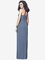 Alt View 2 Thumbnail - Larkspur Blue One-Shoulder Draped Maxi Dress with Front Slit - Aeryn