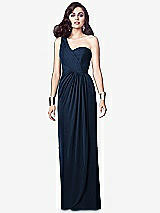 Alt View 1 Thumbnail - Midnight Navy One-Shoulder Draped Maxi Dress with Front Slit - Aeryn