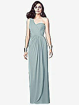 Alt View 1 Thumbnail - Morning Sky One-Shoulder Draped Maxi Dress with Front Slit - Aeryn