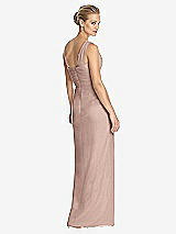 Rear View Thumbnail - Neu Nude One-Shoulder Draped Maxi Dress with Front Slit - Aeryn