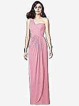 Alt View 1 Thumbnail - Peony Pink One-Shoulder Draped Maxi Dress with Front Slit - Aeryn
