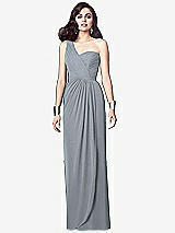 Alt View 1 Thumbnail - Platinum One-Shoulder Draped Maxi Dress with Front Slit - Aeryn