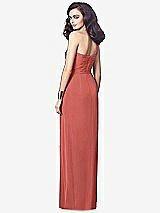 Alt View 2 Thumbnail - Coral Pink One-Shoulder Draped Maxi Dress with Front Slit - Aeryn