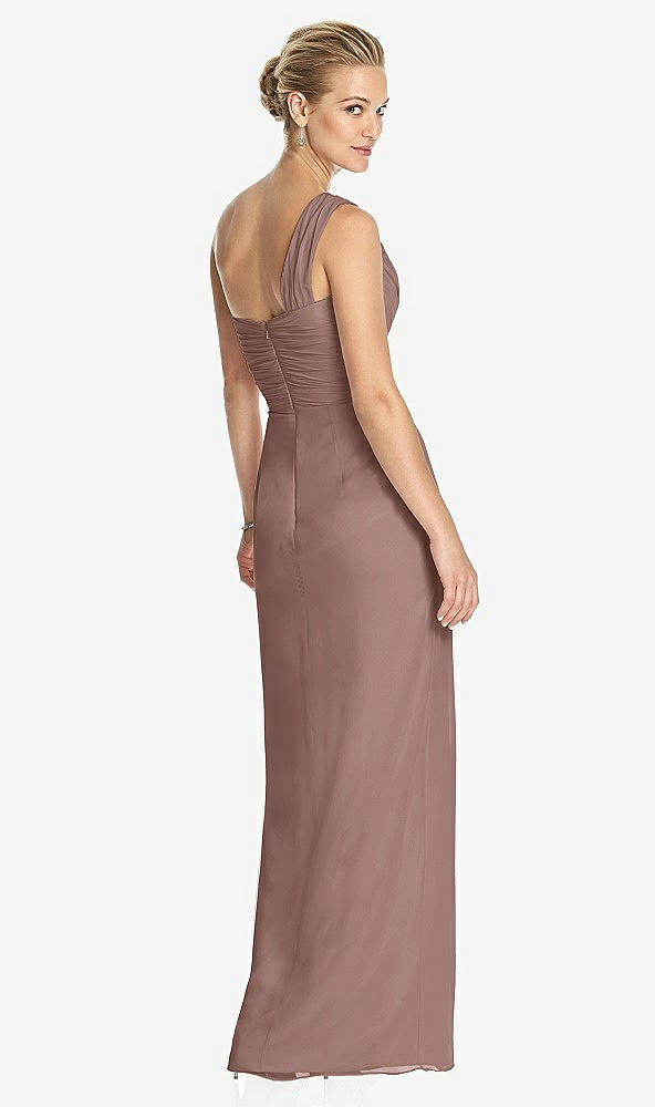 Back View - Sienna One-Shoulder Draped Maxi Dress with Front Slit - Aeryn