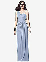 Alt View 1 Thumbnail - Sky Blue One-Shoulder Draped Maxi Dress with Front Slit - Aeryn