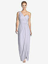 Front View Thumbnail - Silver Dove One-Shoulder Draped Maxi Dress with Front Slit - Aeryn