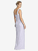 Rear View Thumbnail - Silver Dove One-Shoulder Draped Maxi Dress with Front Slit - Aeryn