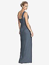 Rear View Thumbnail - Silverstone One-Shoulder Draped Maxi Dress with Front Slit - Aeryn
