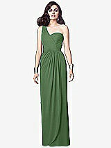 Alt View 1 Thumbnail - Vineyard Green One-Shoulder Draped Maxi Dress with Front Slit - Aeryn