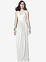 Alt View 1 Thumbnail - White One-Shoulder Draped Maxi Dress with Front Slit - Aeryn