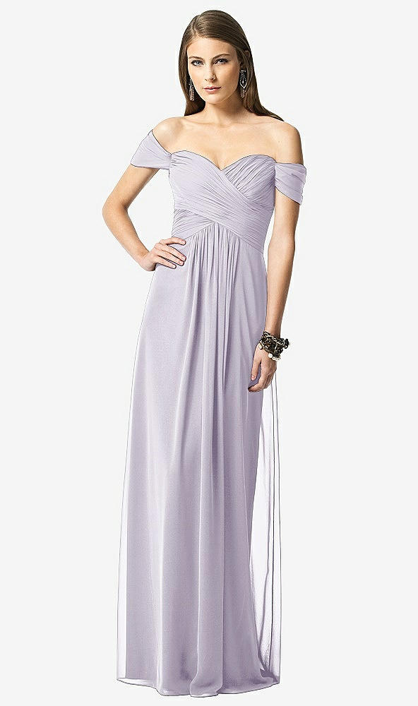 Front View - Moondance Off-the-Shoulder Ruched Chiffon Maxi Dress - Alessia