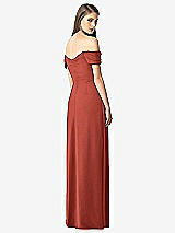 Rear View Thumbnail - Amber Sunset Off-the-Shoulder Ruched Chiffon Maxi Dress - Alessia
