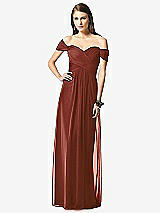 Front View Thumbnail - Auburn Moon Off-the-Shoulder Ruched Chiffon Maxi Dress - Alessia