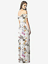 Rear View Thumbnail - Butterfly Botanica Ivory Off-the-Shoulder Ruched Chiffon Maxi Dress - Alessia