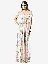 Front View Thumbnail - Blush Garden Off-the-Shoulder Ruched Chiffon Maxi Dress - Alessia