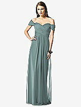Front View Thumbnail - Icelandic Off-the-Shoulder Ruched Chiffon Maxi Dress - Alessia