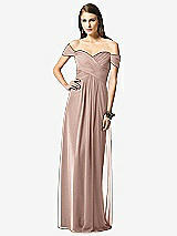 Front View Thumbnail - Neu Nude Off-the-Shoulder Ruched Chiffon Maxi Dress - Alessia