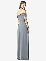 Rear View Thumbnail - Platinum Off-the-Shoulder Ruched Chiffon Maxi Dress - Alessia
