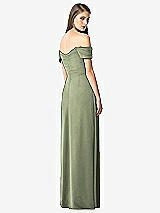 Rear View Thumbnail - Sage Off-the-Shoulder Ruched Chiffon Maxi Dress - Alessia