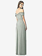 Rear View Thumbnail - Willow Green Off-the-Shoulder Ruched Chiffon Maxi Dress - Alessia