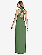 Front View Thumbnail - Vineyard Green V-Neck Halter Chiffon Maxi Dress - Taryn