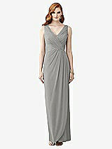 Front View Thumbnail - Chelsea Gray Sleeveless Draped Faux Wrap Maxi Dress - Dahlia