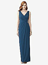 Front View Thumbnail - Dusk Blue Sleeveless Draped Faux Wrap Maxi Dress - Dahlia