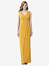 Front View Thumbnail - NYC Yellow Sleeveless Draped Faux Wrap Maxi Dress - Dahlia