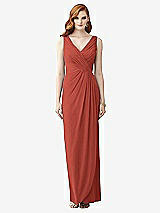 Front View Thumbnail - Amber Sunset Sleeveless Draped Faux Wrap Maxi Dress - Dahlia