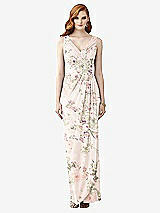 Front View Thumbnail - Blush Garden Sleeveless Draped Faux Wrap Maxi Dress - Dahlia