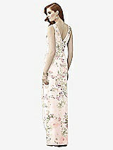 Rear View Thumbnail - Blush Garden Sleeveless Draped Faux Wrap Maxi Dress - Dahlia