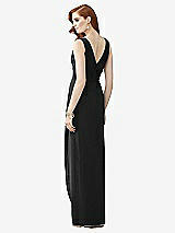 Rear View Thumbnail - Black Sleeveless Draped Faux Wrap Maxi Dress - Dahlia