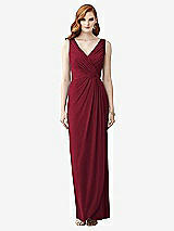 Front View Thumbnail - Burgundy Sleeveless Draped Faux Wrap Maxi Dress - Dahlia